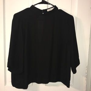 High neck black blouse